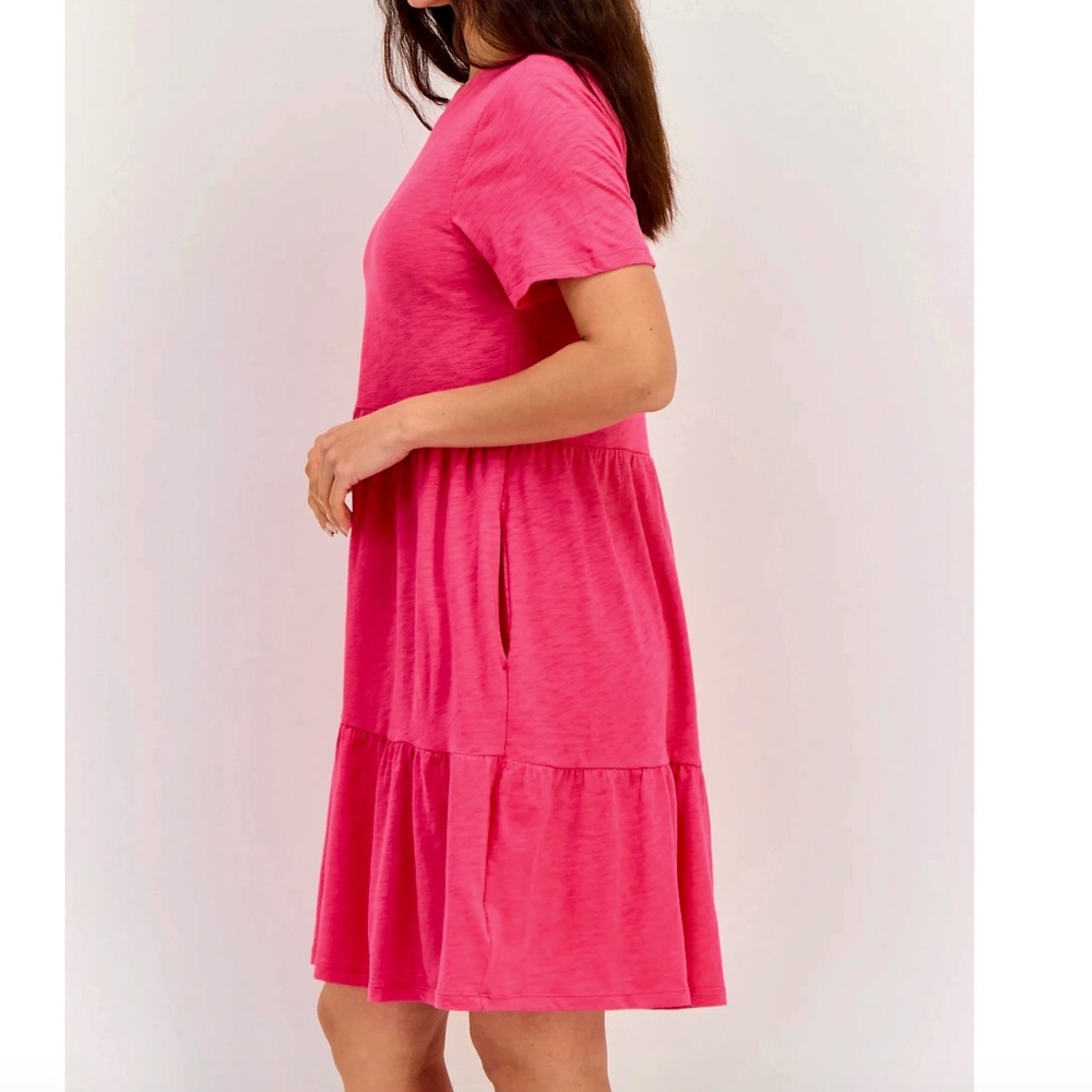 GAP Tiered Babydoll Short Sleeve Pockets Dress S